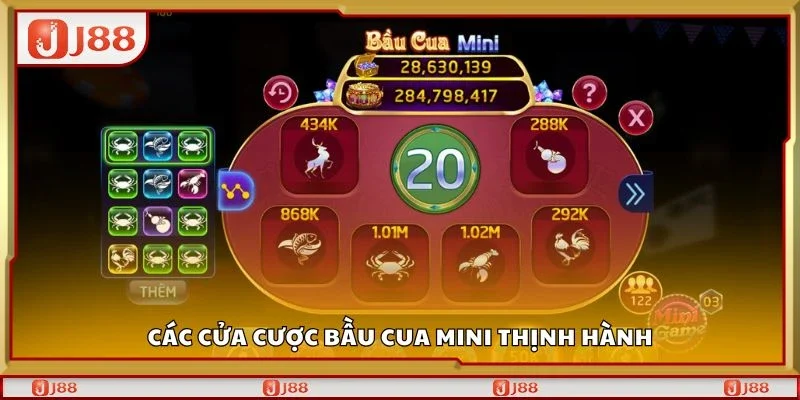 Các cửa cược bầu cua mini thịnh hành