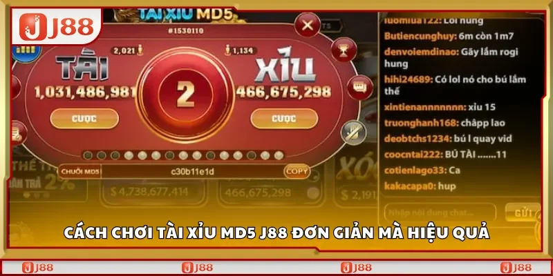 Hướng dẫn chơi tài xỉu MD5 J88 đơn giản mà hiệu quả