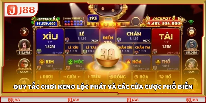 Quy tắc chơi Keno lộc phát và các cửa cược